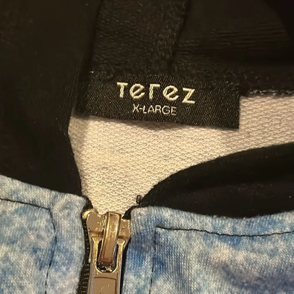 Terez Girls Denim with Patches Zip Io Light Sweatshirt - Picture 4 of 7